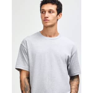A lightweight grey unisex T-shirt with a classic crew neck and short sleeves. Features a branding logo.