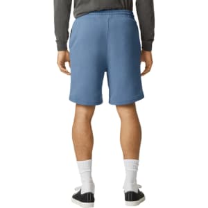 Comfort Colors lightweight sweatshorts in blue, featuring an elastic waistband and a logo. Suitable for casual wear.