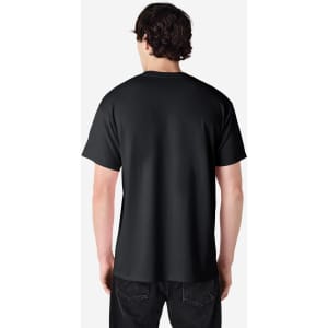 A black Gildan Ultra Cotton adult t-shirt shown from the back, featuring short sleeves.