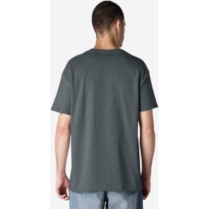A grey Gildan Ultra Cotton adult T-shirt seen from the back, featuring short sleeves and a plain design.