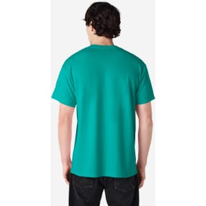 A teal Gildan Ultra Cotton adult T-shirt, viewed from the back, featuring short sleeves and no visible logos.