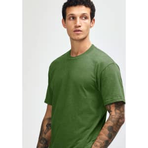 A plain green unisex short sleeve T-shirt with a relaxed fit and a small logo.