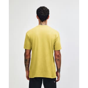 A unisex short sleeve T-shirt in yellow, featuring a plain back and no visible branding.