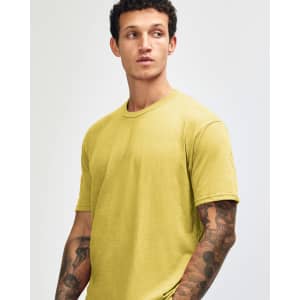 A unisex short sleeve T-shirt in bright yellow, featuring a standard crew neck and relaxed fit.