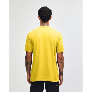 A yellow unisex short sleeve t-shirt with a plain back and no visible logos.
