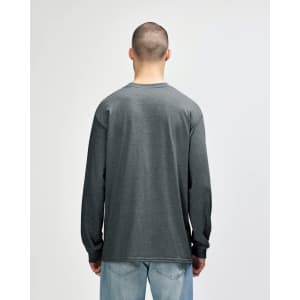 A long sleeve t-shirt in dark grey, featuring a plain back view without any visible branding.