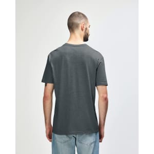 A dark grey Gildan Softstyle adult T-shirt is displayed from the back, featuring a simple design.
