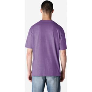 A purple Gildan Softstyle adult T-shirt displayed from the back, featuring a casual fit and a plain design.