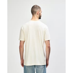 A white Gildan Softstyle adult T-shirt viewed from the back, featuring a simple design and fitted style.