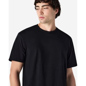 A black Gildan Hammer adult t-shirt on a male model, featuring a simple crew neckline and short sleeves.