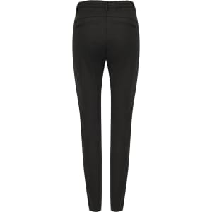 Black elastic back pants with a slim fit and no visible branding. The back view highlights the sleek design.