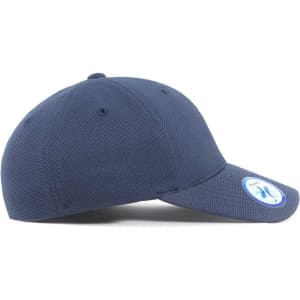 A navy blue FLEXFIT cap featuring a branded logo on the side. The cap has a structured design and a curved peak.
