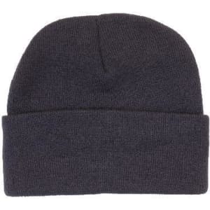 Acrylic beanie in dark grey featuring a Thinsulate lining, with a folded cuff and a logo.