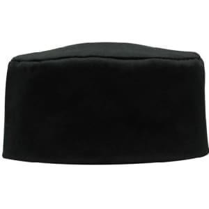 A black poly cotton chef's hat with a simple, structured design and no visible branding.