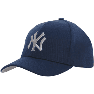 A navy cap featuring a light-coloured logo and a contrast peak under the brim.