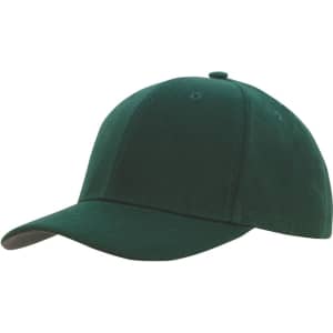 A green cap featuring a contrast peak, designed with a structured fit and a logo on the front.