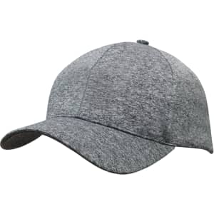 A grey sports cap with a curved brim and a seamless design. The cap features a logo on the side.