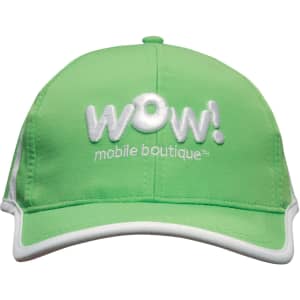 A green cap with white trim features a logo on the front, designed for sports activities.