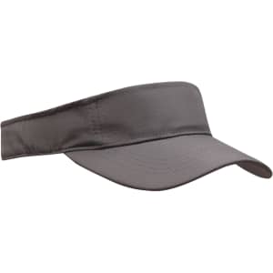 A grey Sports Ripstop Visor with a wide brim and adjustable strap, featuring a branding logo.