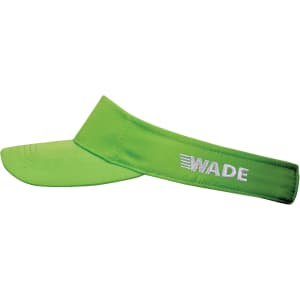 A green ripstop visor featuring a wide brim and a branded logo on the band.