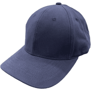 A navy blue cap made from brushed heavy cotton, featuring a soft brim and a logo.