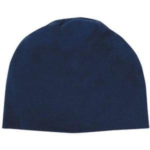 A navy cotton beanie toque with a simple design and no visible branding.