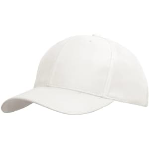 A white Sports Ripstop Cap with a structured crown and curved brim, featuring a branding logo.