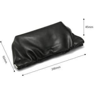 A black PU leather pouch with a squeeze top, featuring dimensions of 200mm x 92mm x 45mm and a logo.