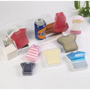 A collection of promotional models in various T-shirt designs, featuring colours like red, pink, blue, and white.