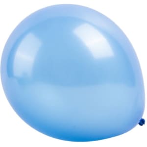 A blue latex party balloon with a glossy finish, suitable for celebrations and events.