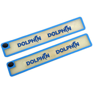 Custom waterproof rubber bar mats in blue with a logo, measuring 58.5cm x 8.9cm. Ideal for home and living spaces.
