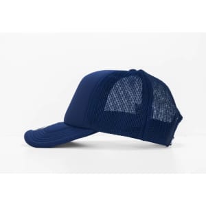 A navy blue cap with mesh panels at the back and a curved peak. It features a logo on the front.