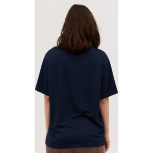 A navy blue Core Tee featuring a simple design and a relaxed fit, displayed from the back.