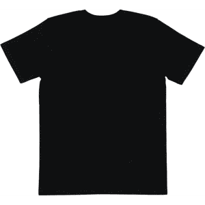 A black classic tee featuring a simple, unembellished design with a crew neck and short sleeves.