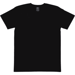 A black Classic Tee featuring a simple design and a label on the neckline.