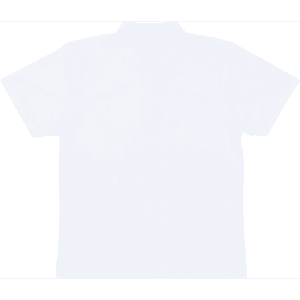 A short-sleeved women's polo shirt in raven black with a collar and a logo.