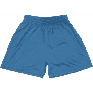 Youth Core Shorts in blue, featuring an elastic waistband and a simple, lightweight design.