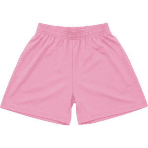 Youth Core Shorts in a vibrant pink colour, featuring an elastic waistband and a simple design.