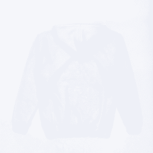 A light-coloured hoodie with a hood and front pocket, displaying a simple design and no visible logos.
