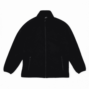 A black Summit Bonded Jacket with a zippered front and side pockets. It features a logo on the chest area.