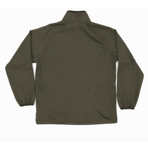 A khaki Summit Bonded Jacket with a high collar and elastic cuffs, featuring a branding logo.