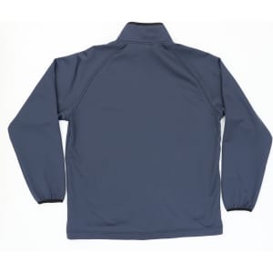 A grey Summit Bonded Jacket featuring a zip collar and elastic cuffs, with a branding logo on the back.