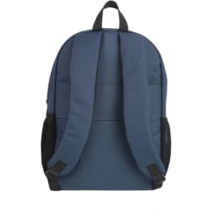 A blue Field Backpack with padded straps and mesh side pockets, featuring a logo.