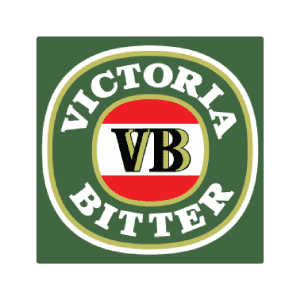 A green square coaster featuring a circular logo with red, white, and black elements, and a gold border.