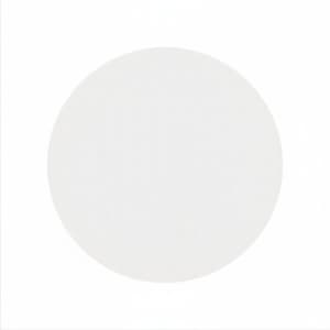 A circular, plain white cardboard coaster with a smooth surface. It features a simple design without any logos.