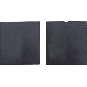 A black soft cover notebook and a matching pen pouch, both featuring a logo.