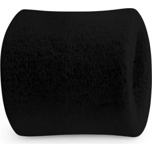 A black Terry Wrist Sweatband with a soft texture, designed for comfortable wear during physical activities.