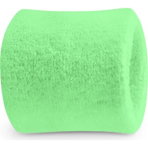 A bright green Terry Wrist Sweatband with a soft texture and branding visible.