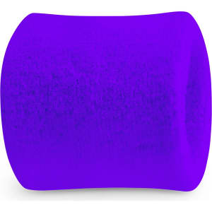 A purple Terry Wrist Sweatband with a textured surface, featuring a logo or branding on it.