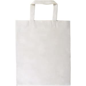 A plain cream bamboo tote bag with two sturdy handles and no visible branding.